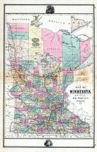 Minnesota State Map, Wisconsin State Atlas 1881